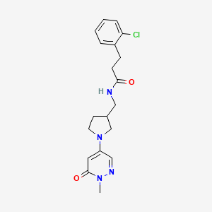 molecular formula C19H23ClN4O2 B6062648 3-(2-chlorophenyl)-N-{[1-(1-methyl-6-oxo-1,6-dihydropyridazin-4-yl)pyrrolidin-3-yl]methyl}propanamide 