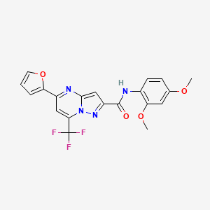 molecular formula C20H15F3N4O4 B6062671 N-(2,4-dimethoxyphenyl)-5-(furan-2-yl)-7-(trifluoromethyl)pyrazolo[1,5-a]pyrimidine-2-carboxamide 