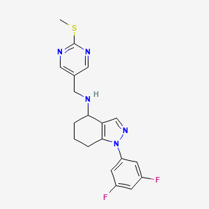molecular formula C19H19F2N5S B6062681 1-(3,5-difluorophenyl)-N-{[2-(methylthio)-5-pyrimidinyl]methyl}-4,5,6,7-tetrahydro-1H-indazol-4-amine 