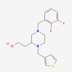molecular formula C18H22F2N2OS B6062697 2-[4-(2,3-difluorobenzyl)-1-(3-thienylmethyl)-2-piperazinyl]ethanol 