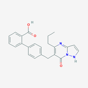 molecular formula C23H21N3O3 B060627 6-((2'-Carboxybiphenyl-4-yl)methyl)-7-hydroxy-5-propylpyrazolo(1,5-a)pyrimidine CAS No. 167375-28-2