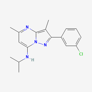 molecular formula C17H19ClN4 B6062706 2-(3-chlorophenyl)-N-isopropyl-3,5-dimethylpyrazolo[1,5-a]pyrimidin-7-amine 