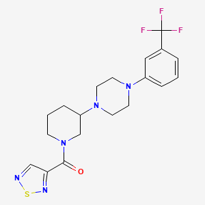 molecular formula C19H22F3N5OS B6062711 1,2,5-Thiadiazol-3-yl-[3-[4-[3-(trifluoromethyl)phenyl]piperazin-1-yl]piperidin-1-yl]methanone 