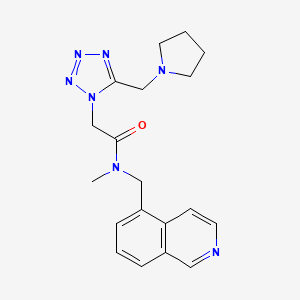 molecular formula C19H23N7O B6062721 N-(5-isoquinolinylmethyl)-N-methyl-2-[5-(1-pyrrolidinylmethyl)-1H-tetrazol-1-yl]acetamide 