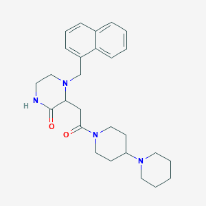 molecular formula C27H36N4O2 B6062734 3-[2-(1,4'-bipiperidin-1'-yl)-2-oxoethyl]-4-(1-naphthylmethyl)-2-piperazinone 