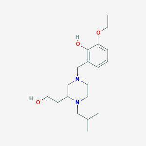 molecular formula C19H32N2O3 B6062737 2-ethoxy-6-{[3-(2-hydroxyethyl)-4-isobutyl-1-piperazinyl]methyl}phenol 