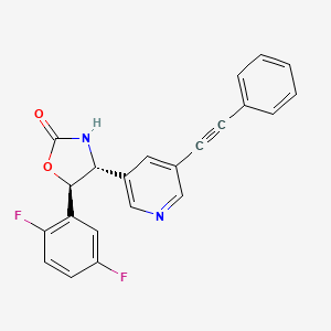 molecular formula C22H14F2N2O2 B606275 (4R,5R)-5-(2,5-difluorophenyl)-4-(5-(phenylethynyl)pyridin-3-yl)oxazolidin-2-one CAS No. 1375751-08-8