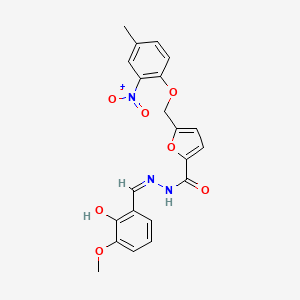 molecular formula C21H19N3O7 B6062775 N'-(2-hydroxy-3-methoxybenzylidene)-5-[(4-methyl-2-nitrophenoxy)methyl]-2-furohydrazide 