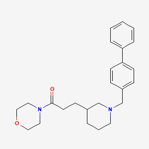 molecular formula C25H32N2O2 B6062776 4-{3-[1-(4-biphenylylmethyl)-3-piperidinyl]propanoyl}morpholine 