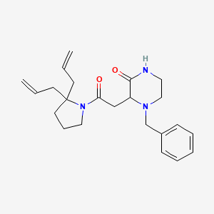 molecular formula C23H31N3O2 B6062780 4-benzyl-3-[2-(2,2-diallyl-1-pyrrolidinyl)-2-oxoethyl]-2-piperazinone 