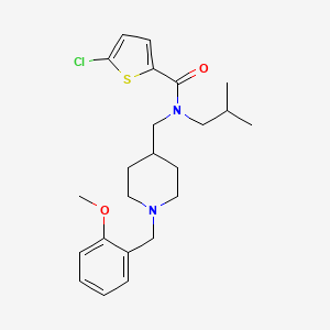 molecular formula C23H31ClN2O2S B6062786 5-chloro-N-isobutyl-N-{[1-(2-methoxybenzyl)-4-piperidinyl]methyl}-2-thiophenecarboxamide 