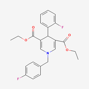 molecular formula C24H23F2NO4 B6062804 diethyl 1-(4-fluorobenzyl)-4-(2-fluorophenyl)-1,4-dihydro-3,5-pyridinedicarboxylate 