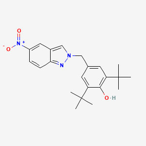 molecular formula C22H27N3O3 B6062809 2,6-di-tert-butyl-4-[(5-nitro-2H-indazol-2-yl)methyl]phenol 