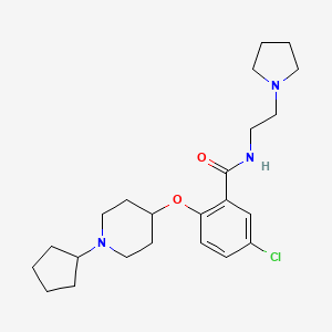 molecular formula C23H34ClN3O2 B6062810 5-chloro-2-[(1-cyclopentyl-4-piperidinyl)oxy]-N-[2-(1-pyrrolidinyl)ethyl]benzamide 