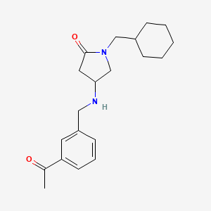 molecular formula C20H28N2O2 B6062823 4-[(3-acetylbenzyl)amino]-1-(cyclohexylmethyl)-2-pyrrolidinone 