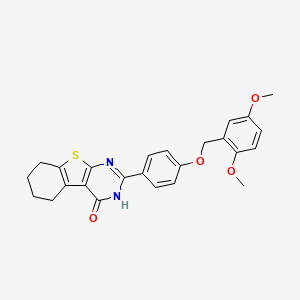 2-{4-[(2,5-dimethoxybenzyl)oxy]phenyl}-5,6,7,8-tetrahydro[1]benzothieno[2,3-d]pyrimidin-4(3H)-one