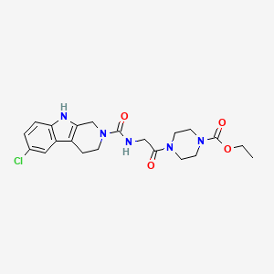 molecular formula C21H26ClN5O4 B6062846 ethyl 4-{N-[(6-chloro-1,3,4,9-tetrahydro-2H-beta-carbolin-2-yl)carbonyl]glycyl}-1-piperazinecarboxylate 