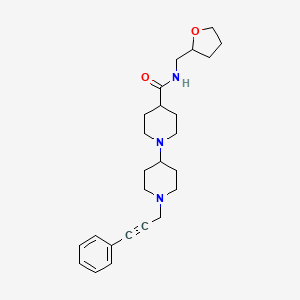 molecular formula C25H35N3O2 B6062855 1'-(3-phenyl-2-propyn-1-yl)-N-(tetrahydro-2-furanylmethyl)-1,4'-bipiperidine-4-carboxamide 