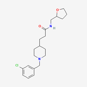 molecular formula C20H29ClN2O2 B6062861 3-[1-(3-chlorobenzyl)-4-piperidinyl]-N-(tetrahydro-2-furanylmethyl)propanamide 