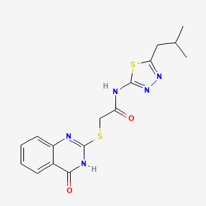 molecular formula C16H17N5O2S2 B6062874 N-(5-isobutyl-1,3,4-thiadiazol-2-yl)-2-[(4-oxo-3,4-dihydro-2-quinazolinyl)thio]acetamide 