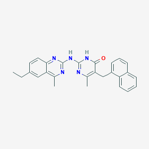 molecular formula C27H25N5O B6062876 2-[(6-ethyl-4-methyl-2-quinazolinyl)amino]-6-methyl-5-(1-naphthylmethyl)-4(3H)-pyrimidinone 