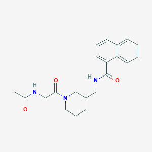 molecular formula C21H25N3O3 B6062884 N-{[1-(N-acetylglycyl)-3-piperidinyl]methyl}-1-naphthamide 