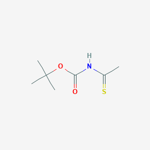 molecular formula C7H13NO2S B060629 Carbamic acid, (1-thioxoethyl)-, 1,1-dimethylethyl ester (9CI) CAS No. 183067-72-3