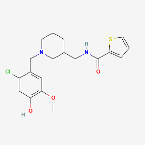 molecular formula C19H23ClN2O3S B6062908 N-{[1-(2-chloro-4-hydroxy-5-methoxybenzyl)-3-piperidinyl]methyl}-2-thiophenecarboxamide 