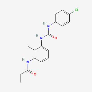 molecular formula C17H18ClN3O2 B6062918 N-[3-({[(4-chlorophenyl)amino]carbonyl}amino)-2-methylphenyl]propanamide 