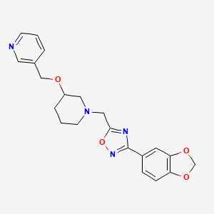 molecular formula C21H22N4O4 B6062934 3-{[(1-{[3-(1,3-benzodioxol-5-yl)-1,2,4-oxadiazol-5-yl]methyl}-3-piperidinyl)oxy]methyl}pyridine 