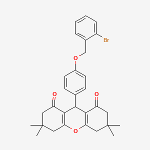 B606294 9-[4-[(2-bromophenyl)methoxy]phenyl]-3,3,6,6-tetramethyl-4,5,7,9-tetrahydro-2H-xanthene-1,8-dione CAS No. 1776115-10-6