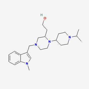 molecular formula C24H38N4O B6062960 2-{1-(1-isopropyl-4-piperidinyl)-4-[(1-methyl-1H-indol-3-yl)methyl]-2-piperazinyl}ethanol 
