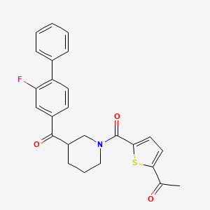 molecular formula C25H22FNO3S B6062962 1-[5-({3-[(2-fluoro-4-biphenylyl)carbonyl]-1-piperidinyl}carbonyl)-2-thienyl]ethanone 