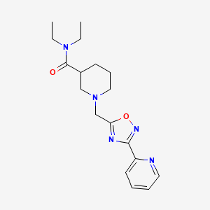 molecular formula C18H25N5O2 B6062977 N,N-diethyl-1-{[3-(2-pyridinyl)-1,2,4-oxadiazol-5-yl]methyl}-3-piperidinecarboxamide 