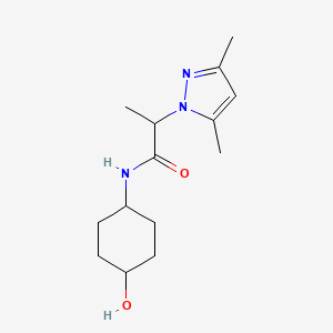 molecular formula C14H23N3O2 B6062981 2-(3,5-dimethyl-1H-pyrazol-1-yl)-N-(trans-4-hydroxycyclohexyl)propanamide 