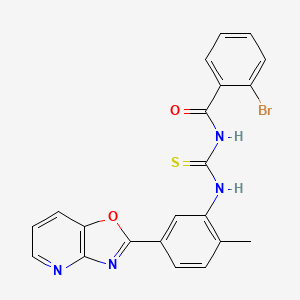 molecular formula C21H15BrN4O2S B6062993 2-bromo-N-{[(2-methyl-5-[1,3]oxazolo[4,5-b]pyridin-2-ylphenyl)amino]carbonothioyl}benzamide 