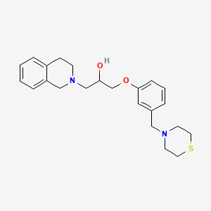 molecular formula C23H30N2O2S B6062999 1-(3,4-dihydro-2(1H)-isoquinolinyl)-3-[3-(4-thiomorpholinylmethyl)phenoxy]-2-propanol 