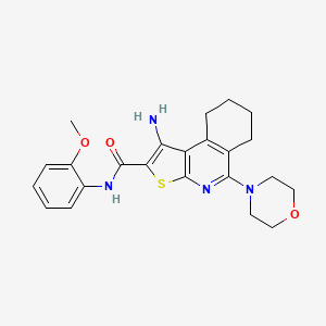 molecular formula C23H26N4O3S B6063010 1-amino-N-(2-methoxyphenyl)-5-(4-morpholinyl)-6,7,8,9-tetrahydrothieno[2,3-c]isoquinoline-2-carboxamide 