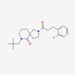 molecular formula C22H31FN2O2 B6063013 7-(2,2-dimethylpropyl)-2-[3-(2-fluorophenyl)propanoyl]-2,7-diazaspiro[4.5]decan-6-one 