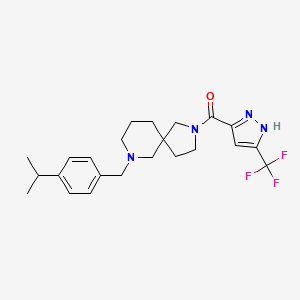 molecular formula C23H29F3N4O B6063029 7-(4-isopropylbenzyl)-2-{[3-(trifluoromethyl)-1H-pyrazol-5-yl]carbonyl}-2,7-diazaspiro[4.5]decane 
