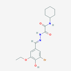molecular formula C17H22BrN3O4 B6063035 2-[2-(3-bromo-5-ethoxy-4-hydroxybenzylidene)hydrazino]-N-cyclohexyl-2-oxoacetamide 