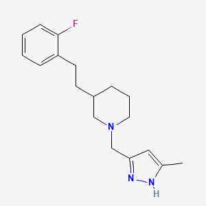 molecular formula C18H24FN3 B6063050 3-[2-(2-fluorophenyl)ethyl]-1-[(3-methyl-1H-pyrazol-5-yl)methyl]piperidine 