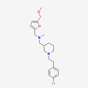 molecular formula C22H31ClN2O2 B6063059 ({1-[2-(4-chlorophenyl)ethyl]-3-piperidinyl}methyl){[5-(methoxymethyl)-2-furyl]methyl}methylamine 