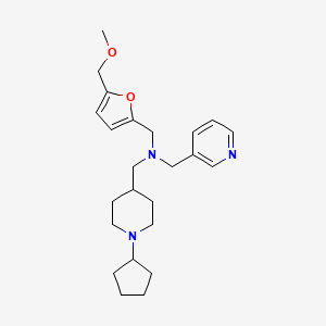 molecular formula C24H35N3O2 B6063075 1-(1-cyclopentyl-4-piperidinyl)-N-{[5-(methoxymethyl)-2-furyl]methyl}-N-(3-pyridinylmethyl)methanamine 