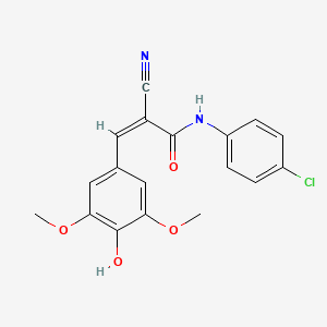 N-(4-chlorophenyl)-2-cyano-3-(4-hydroxy-3,5-dimethoxyphenyl)acrylamide