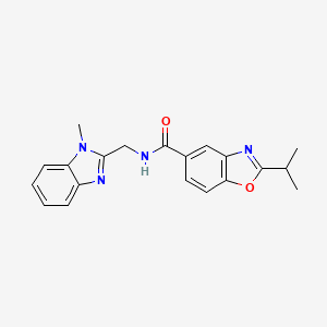 molecular formula C20H20N4O2 B6063101 2-isopropyl-N-[(1-methyl-1H-benzimidazol-2-yl)methyl]-1,3-benzoxazole-5-carboxamide 