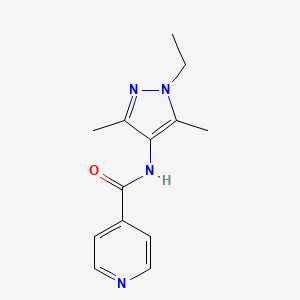 molecular formula C13H16N4O B6063118 N-(1-ethyl-3,5-dimethyl-1H-pyrazol-4-yl)isonicotinamide 
