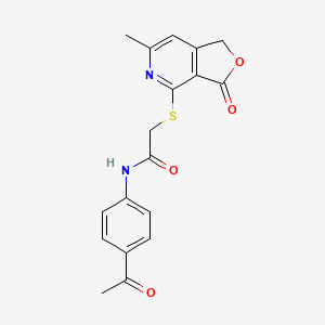 molecular formula C18H16N2O4S B6063125 N-(4-acetylphenyl)-2-[(6-methyl-3-oxo-1,3-dihydrofuro[3,4-c]pyridin-4-yl)thio]acetamide 
