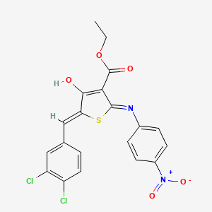 molecular formula C20H14Cl2N2O5S B6063130 ethyl 5-(3,4-dichlorobenzylidene)-2-[(4-nitrophenyl)amino]-4-oxo-4,5-dihydro-3-thiophenecarboxylate 