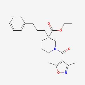 molecular formula C23H30N2O4 B6063156 ethyl 1-[(3,5-dimethyl-4-isoxazolyl)carbonyl]-3-(3-phenylpropyl)-3-piperidinecarboxylate 
